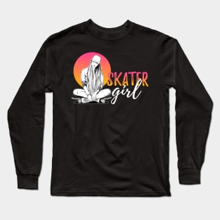 Vintage Skateboarding Stakeboar Girl Long Sleeve T-Shirt